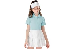 Soneven Girls Sleeveless Golf Polo Shirts V Neck Tennis Shirts Quick Dry Athletic Tank Tops for Age 5-16 Years