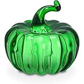 JATYFING Crystal Pumpkin Collectible - Fall Decorations for Home Glass Fruit Ornament Desktop Paperweight Glass Pumpkin Home Decoration (Green)