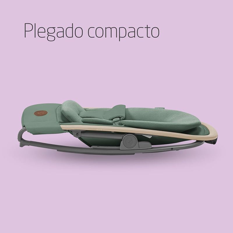 Maxi-cosi kori, rede para bebê 2 em 1 com arco de brincar, 0-2 anos, máx. 15 kg, cadeira de balanço para bebê, 3 posições reclináveis ​​com uma mão, leve e compacta, arnês fácil de colocar, eco care, cor beyond verde