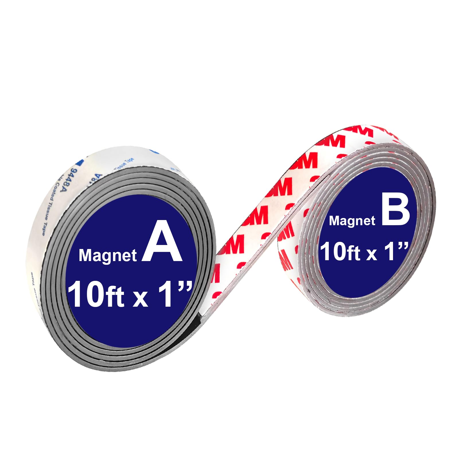 Photo 1 of 2 Pack, A+B Paired Magnetic Tape 10ftx1in, AB Pairing Magnet Strips with Adhesive Backing, Match to Use for DIY Closure Craftings