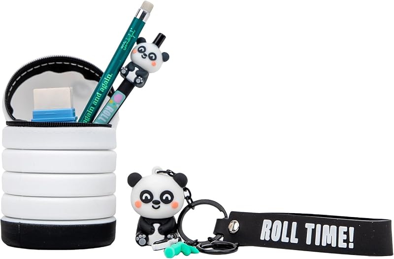 Pack Back to School Panda - Federmäppchen, 3D-Stift, Schlüsselanhänger, Anspitzer und Endlosstift
