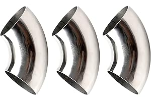 OSIDU 3 Inch 90° Mandrel Bend Elbow, SS304 Stainless Steel Bend Tube 90 Degree Exhaust Elbow Pipe - Thickness 16GA/.065" for Car Modified Exhaust System, Stair Handrail (3 pcs)