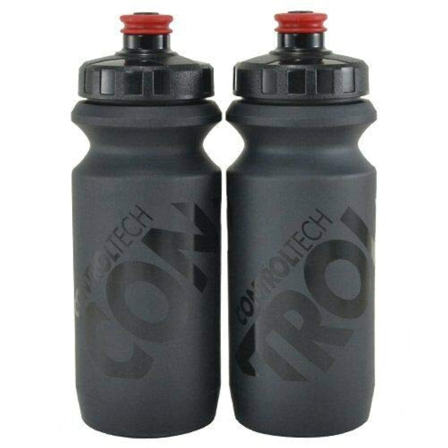 Control Tech Wide Mouth Bike Cycling Water Bottle 600 ml Black, 2 Bottle, TB2622