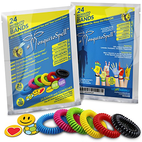 SelpHbalance-Mosquito-Repellent-Bracelet-For-Kids-Adults-Pets-Travel-Insect-Repellent-Design-For-Maximum-Protection-Against-Bugs-Pests-Waterproof-24-Pack-with-FREE-BONUS-12-patches