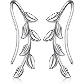 leaf/cherry blossom/purple orchid/celtic knot earrings Ear Climber Crawler Cuff Sterling Silver Wrap Earrings for Women