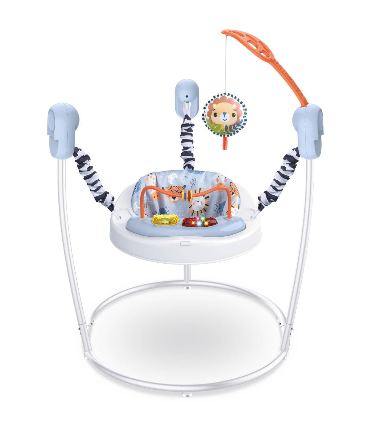 Baby Jumper Activity Center with lusic Lights & Sounds -Gentle llonster Baby Bouncer Stationary Entertainment PlayStation with Interactive Toys for 6-12 Months Development