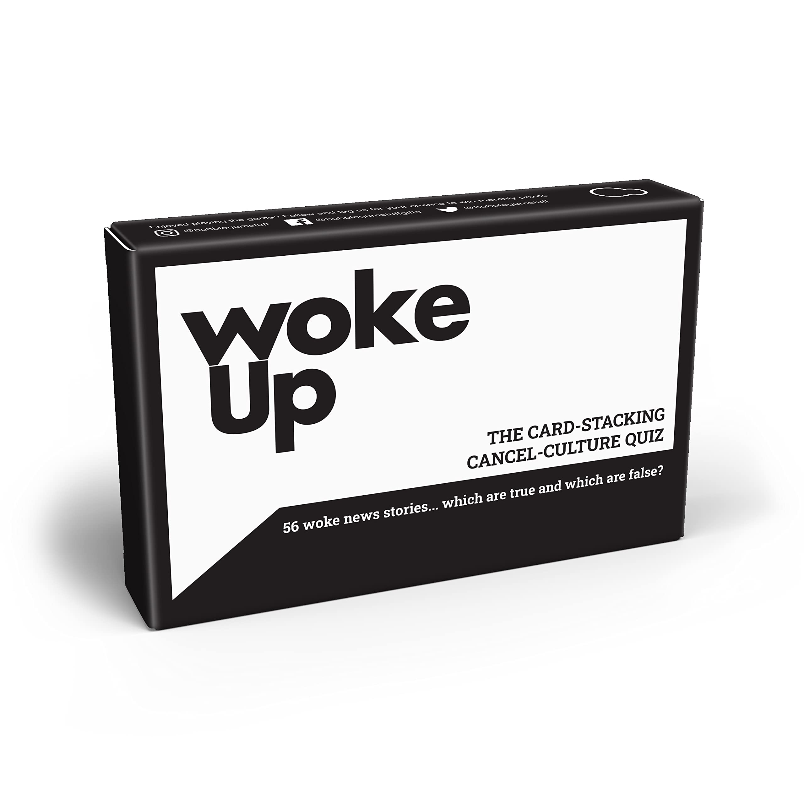 Bubblegum Stuff Woke Up | The Woke AF Trivia Game - Fun True or False Card Stacking Game - Card Games for Adults - Adult Games For Game Night