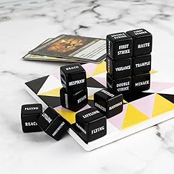 48 Pcs Abilities Keywords Counter Dice Black Shield