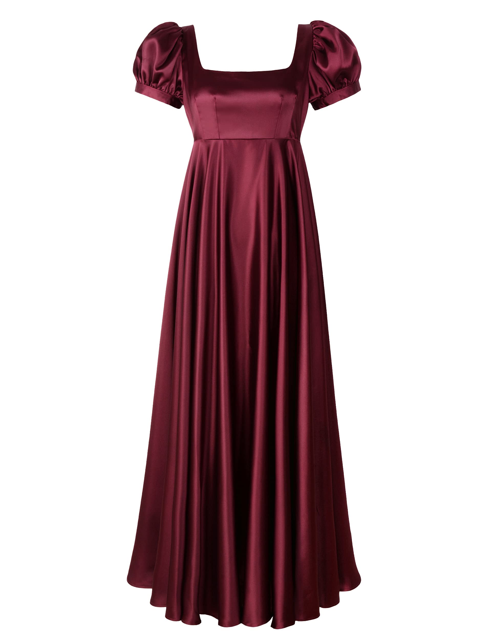 Photo 1 of Regency Dresses for Women Bridgerton Dress Jane Austen Ball Gown Empire Waist (Burgundy, US18)