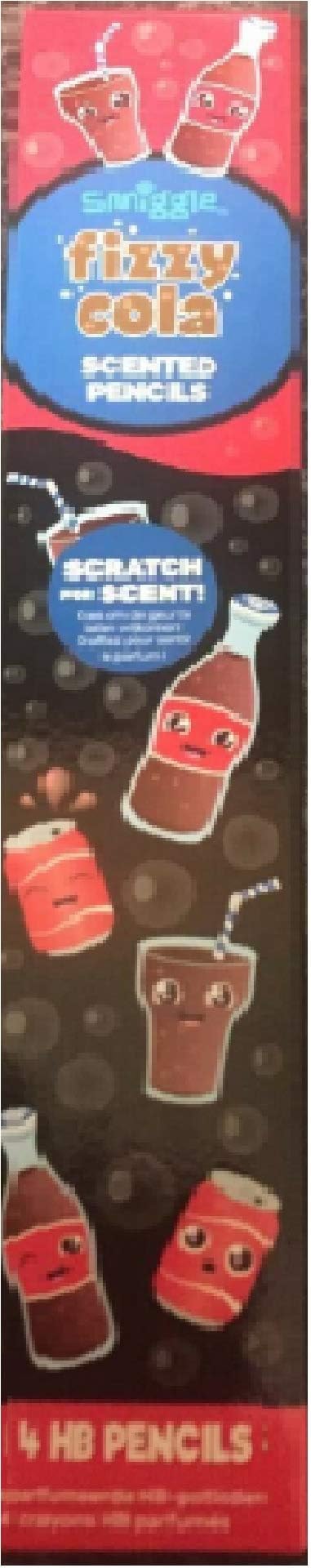 Smiggle supper Scented Eraser Topped HB Pencil Pack X4 from Maxmillion London (Fizzy Cola)