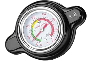 High Pressure Radiator Cap with Temperature Gauge, Huazu 1.8 Bar 25.6 psi Universal Radiator Cap Fit for Honda, Kawasaki, Suzuki, Husqvarna Dirt Bike, Yamaha Motorcycle ATV Models