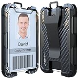 LIUGX Carbon Fiber Badge Holder, ID Card Holder