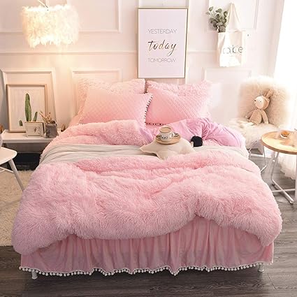 Shsycer 3 Piece Duvet Cover Set With Zipper Closure 1 Faux Fur