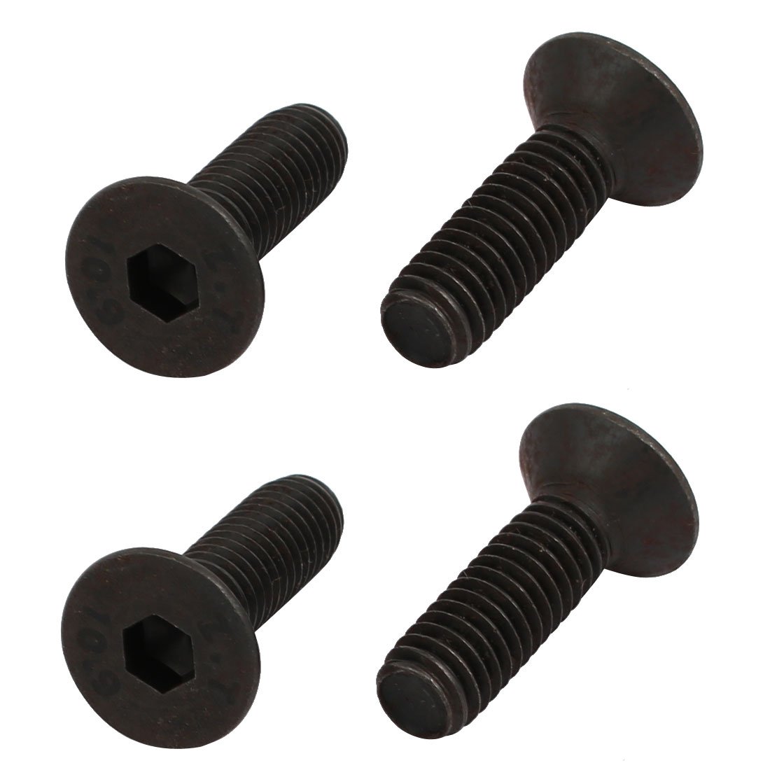 Sourcingmap 4pcs M6x20mm Flat Countersunk Head Hex Socket Left Hand Thread Bolt DIN7991
