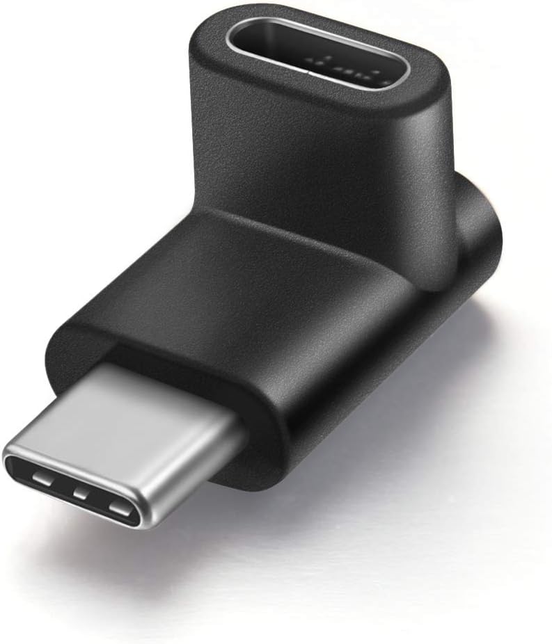URWOOW Right Angle Type C USB 3.1 Adapter Extension 90 Degree Male to Female Right & Left Angled Extension (1 Pack)