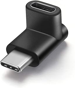 URWOOW Right Angle Type C USB 3.1 Adapter Extension 90 Degree Male to Female Right & Left Angled Extension (1 Pack)