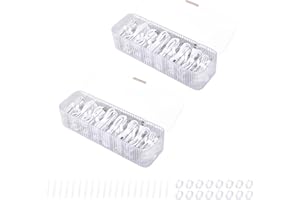 Yesesion 2 Pack Plastic Cable Management Box with Lid and 20 Wire Ties, Clear Cell Phone Cord Storage Organizer with 8 Compartments, Electronics Accessories Case for Home Office, Desk Drawer (White)