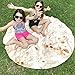 Burrito Tortilla Blanket, Realistic Burritos Wrap Giant Round Blanket, Novelty Wrap Blanket Tortilla Towel for Adults/Kids, Giant Round Beach Towel/Throw Blanket/Picnic Blanket