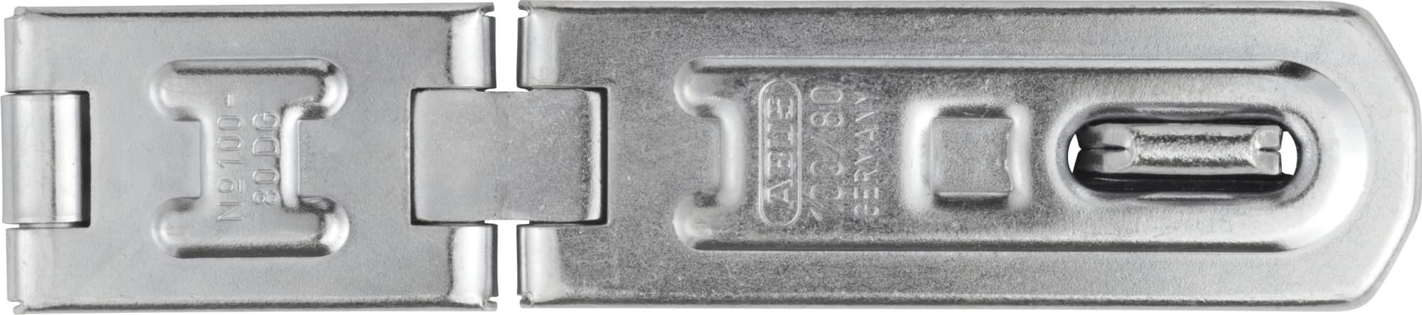 ABUS Hinged hasp and staple 100/80 - Device for Padlocks - For Hinged Doors and Corner Solutions - Security Level 4 - Silver