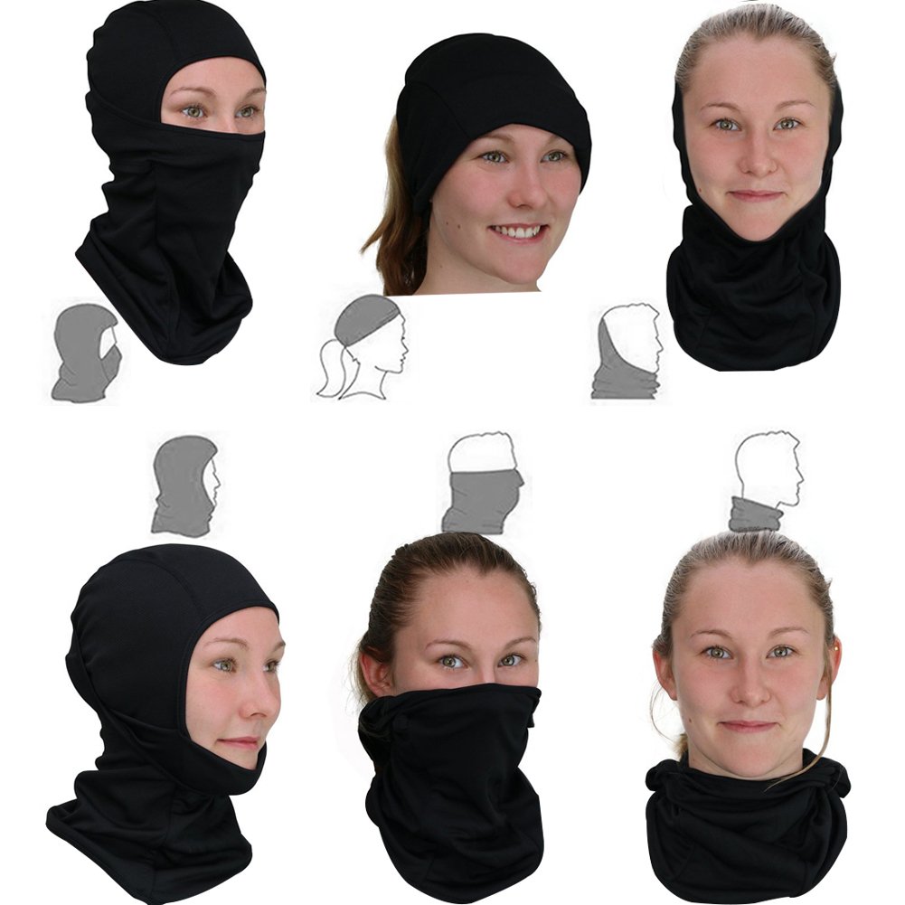 Cagoule Moto Balaclava, Face Cou Masqu Jeu de Plein Air et Sport Cagoule Anti Froid (Noir)