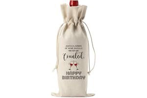 FBCCZEY Funny Birthday Gift for Women Men Wine Bag Happy Birthday Party Supplies Decorations Wine Bags Birthday Gift Ideas Wine Bags Birthday Gifts for Friends Coworker Wine Bottle Bag
