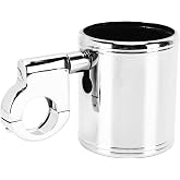 Motorcycle Cup Holder,Chrome Cup Holder,Chrome Adjustable Universal Motorcycle Handlebar Cup Holder for ATV 22-32Mm Handle