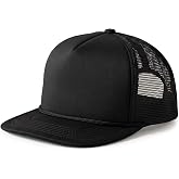 CHOK.LIDS Blank Foam Trucker Hat, Retro Mesh Rope Snapback Cap, Men Women | Lightweight foam front, breathable mesh back, braided rope trim, adjustable snapback, curved or flat bill, men and women