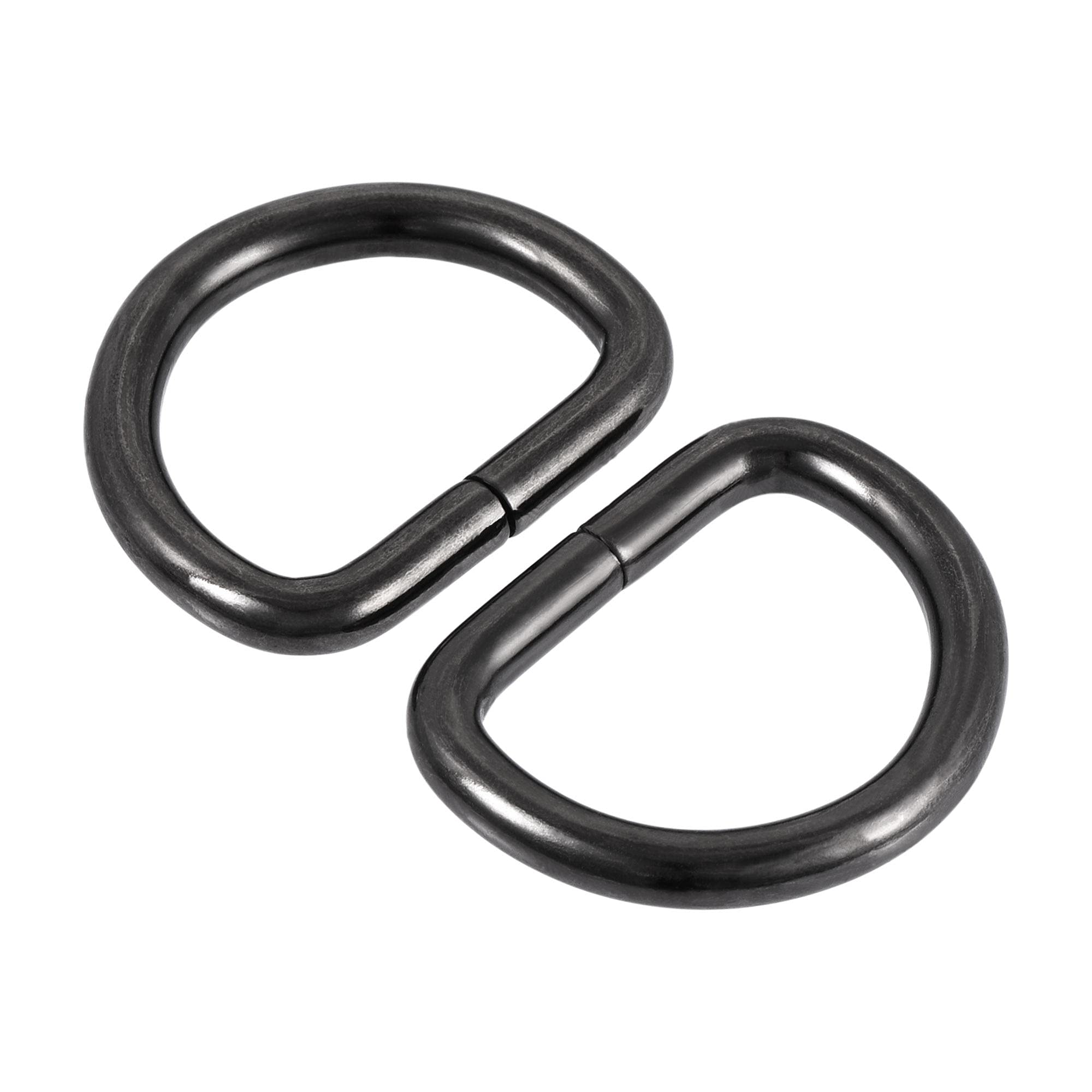 sourcing map Metal D Ring 0.98"(25mm) D-Rings Buckle for Hardware Bags Belts Craft DIY Accessories Black 20pcs