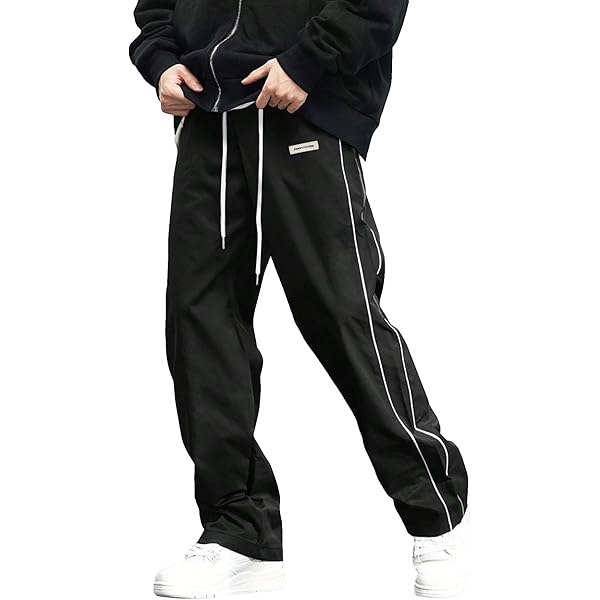 Verdusa Men's Track Pants Straight Leg Acitve Streetwear Elastic