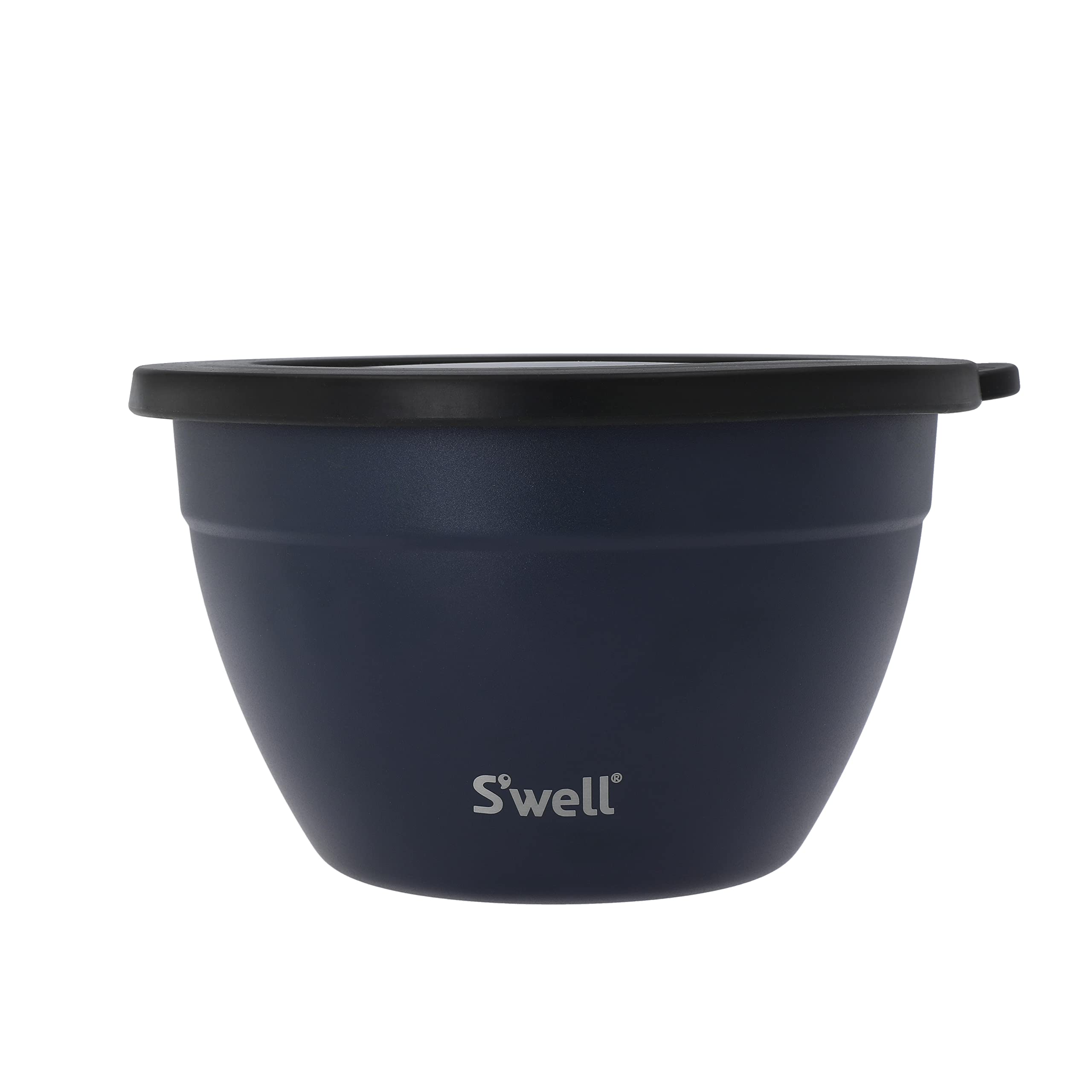S'well Salad Bowl Kit, Azurite 1.9L - Salad Lunch Box with Condiment Container and Removable Tray - Leak-Proof and Dishwasher Safe,Black, 20.800 x 19.100 x 11.700