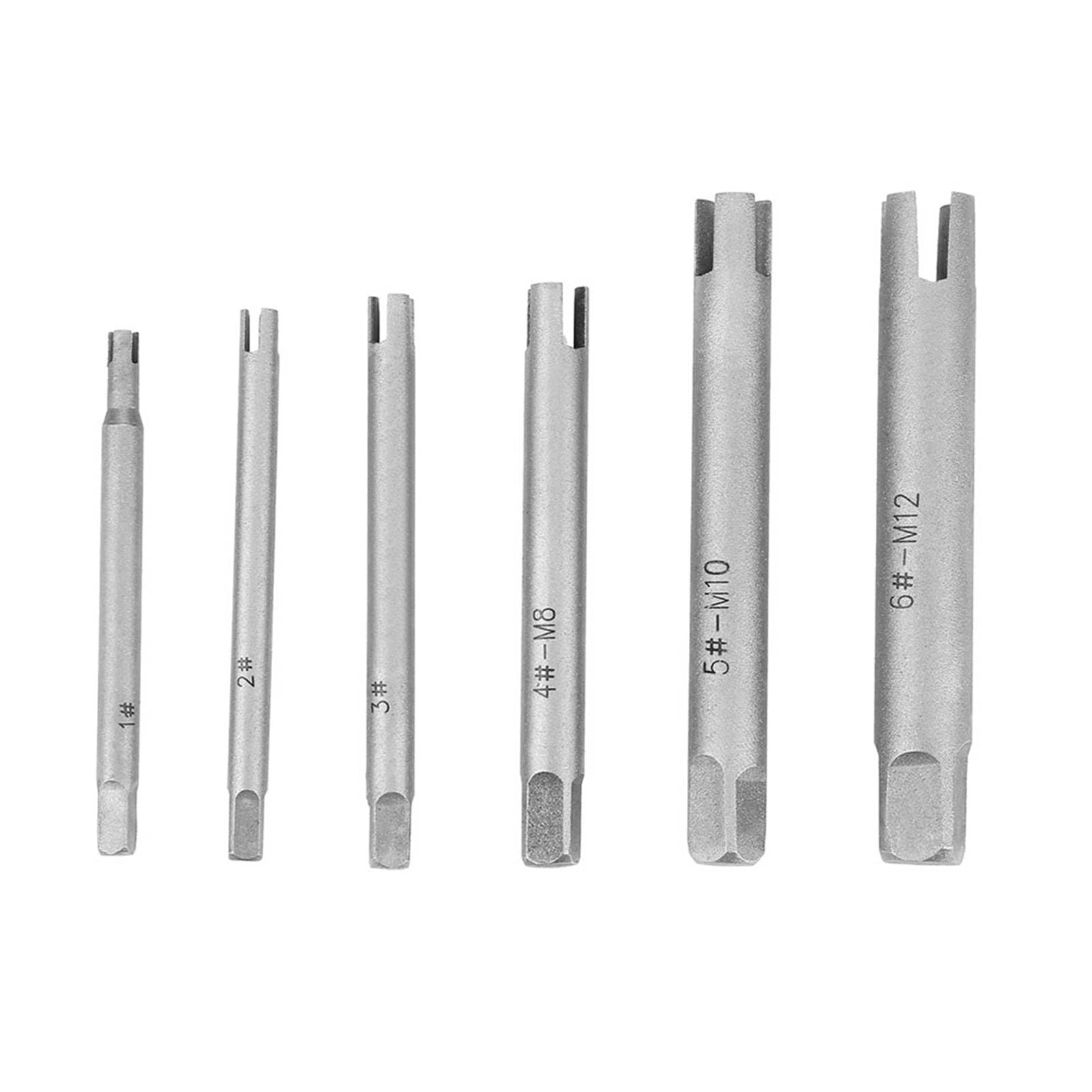 Yosoo Health Gear 6 Pcs Tap Extractor Set, Broken Head Screw Remover, High Speed Steel Broken Head Taps Remover Screw Extractor Stripped Screw Tap Extractor Bolt Extractor Set(6 Pieces)
