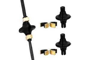 KURUGEILI 2 Set Archery Kisser Button Red with Copper Anchor Clips Slide-On for Bow String Installs Archery Accessories