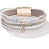 choice of all Heart Leather Bracelets for Women Chunky Warp Bracelet Western Boho Vintage Jewelry Country Concert Outfits Valentines Day Gifts