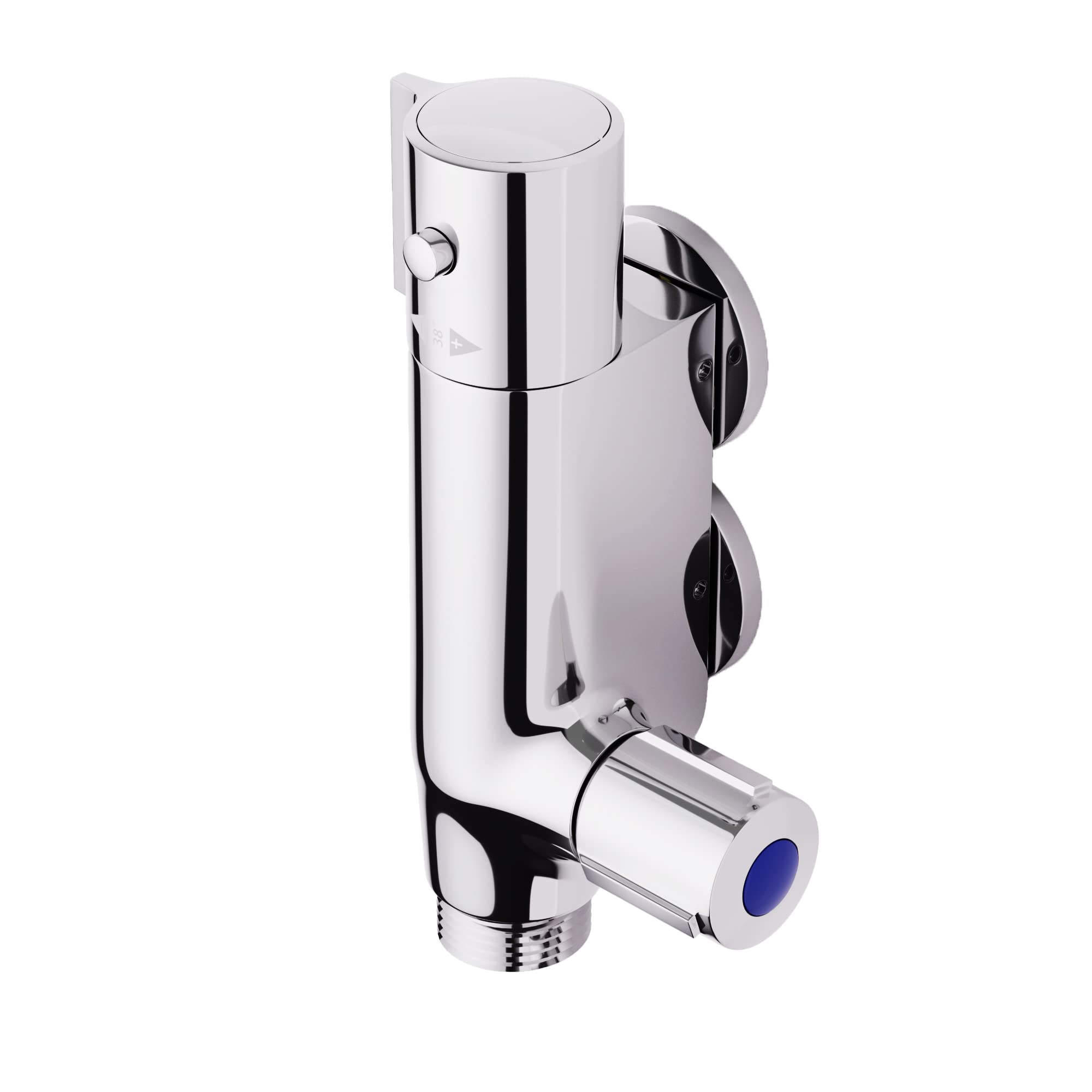 MORADO Thermostatic Vertical Shower Mixer, Caravan Shower Mixer,Thermostatic Caravan Shower Tap,Mini Vertical Shower Bar for Caravan,Camper Van,Yacht,Bidet,Chrome