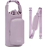 Ceneda Water Bottle Carrier Bag with Phone Pocket 32oz 40oz Tumbler Insulated Water Bottle Holder with Adjustable Shoulder Strap Carrier Sling Bag (Purple)