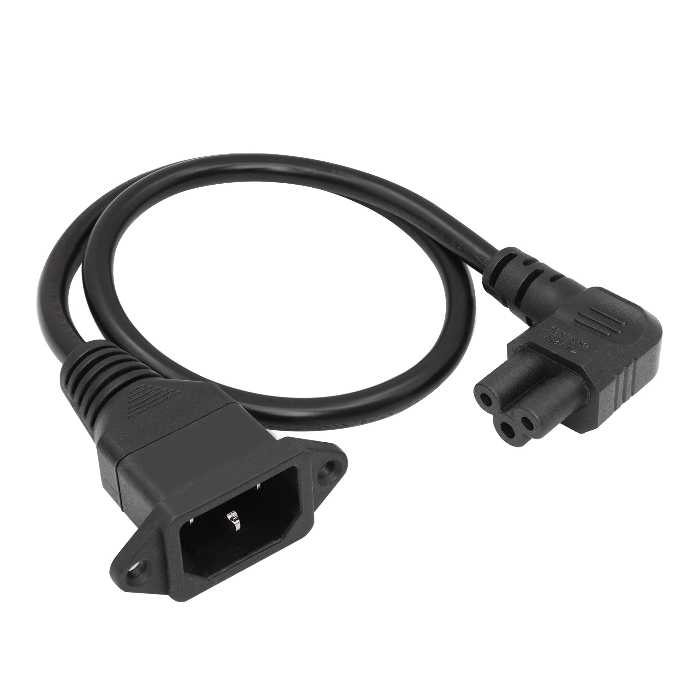 Panel Mount C14 to 90 Degree C5 PDU Power Supply Cable IEC 320 C14