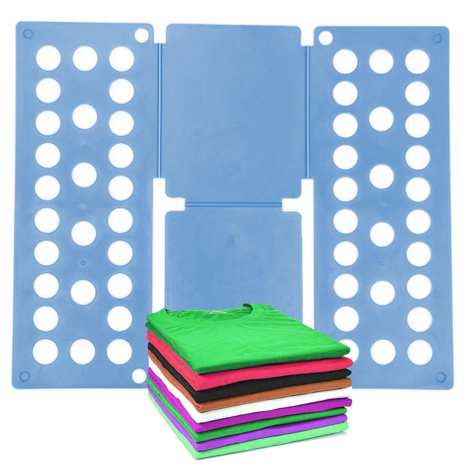 Photo 1 of Clothes Folding Board, Magic Organization Tool, Blue Plastic Shirt Folder Clothes Folding Board - Magic Folder Organizer Towels - Durable Blue Plastic Foldable Tool Mini small size, small pieces