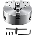 VEVOR 3-Jaw Lathe Chuck, 8'', Self-Centering Lathe Chuck, 0.16-8 in/4-200 mm Clamping Range with T-key Fixing Screws Hexagon Wrench, for Lathe 3D Printer Machining Center Milling Drilling Machine