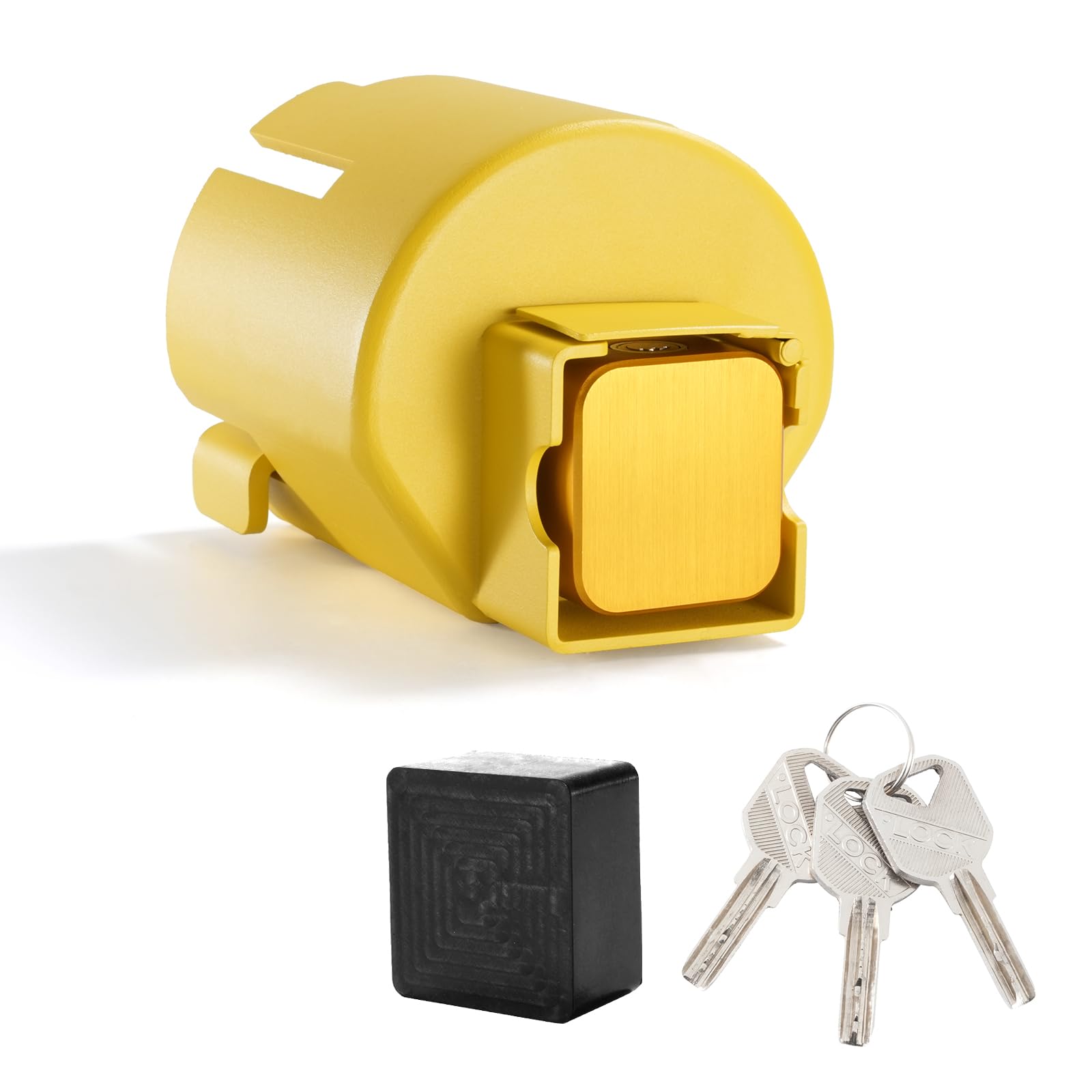 Photo 1 of LHUKSGF Trailer Lock, Trailer Coupler Lock Fits 2'' and 2 5/16" Couplers, Heavy Duty Trailer Hitch Locks with Brass Core Locking Mechanism, Dust Cover, 3 Keys for RV, Trailer, Boat