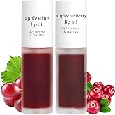 NOONI Korean Vegan Lip Oil - Applewine, 0.12 Fl. Oz. + Korean Lip Oil - Applecranberry, 0.12 Fl. Oz. Bundle