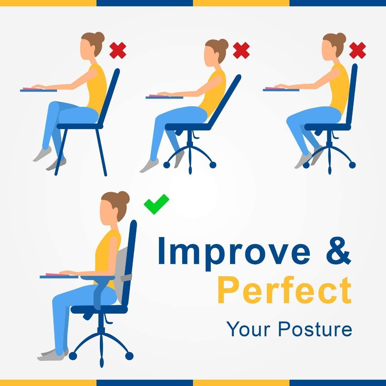 Lumbar Support Back Pillow Cushion - 100% Memory Foam to Protect & Soothe Lower Back, Pain Relief, Orthopedic, Velvet Washable Cover, Cool Gel, Adjustable Straps Ideal Gift Home Office Chair Car Seat: Home & Kitchen