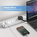 JSVER Extension Lead USB 3 Outlets 4 USB 10.5W 13A 245mm White view 7