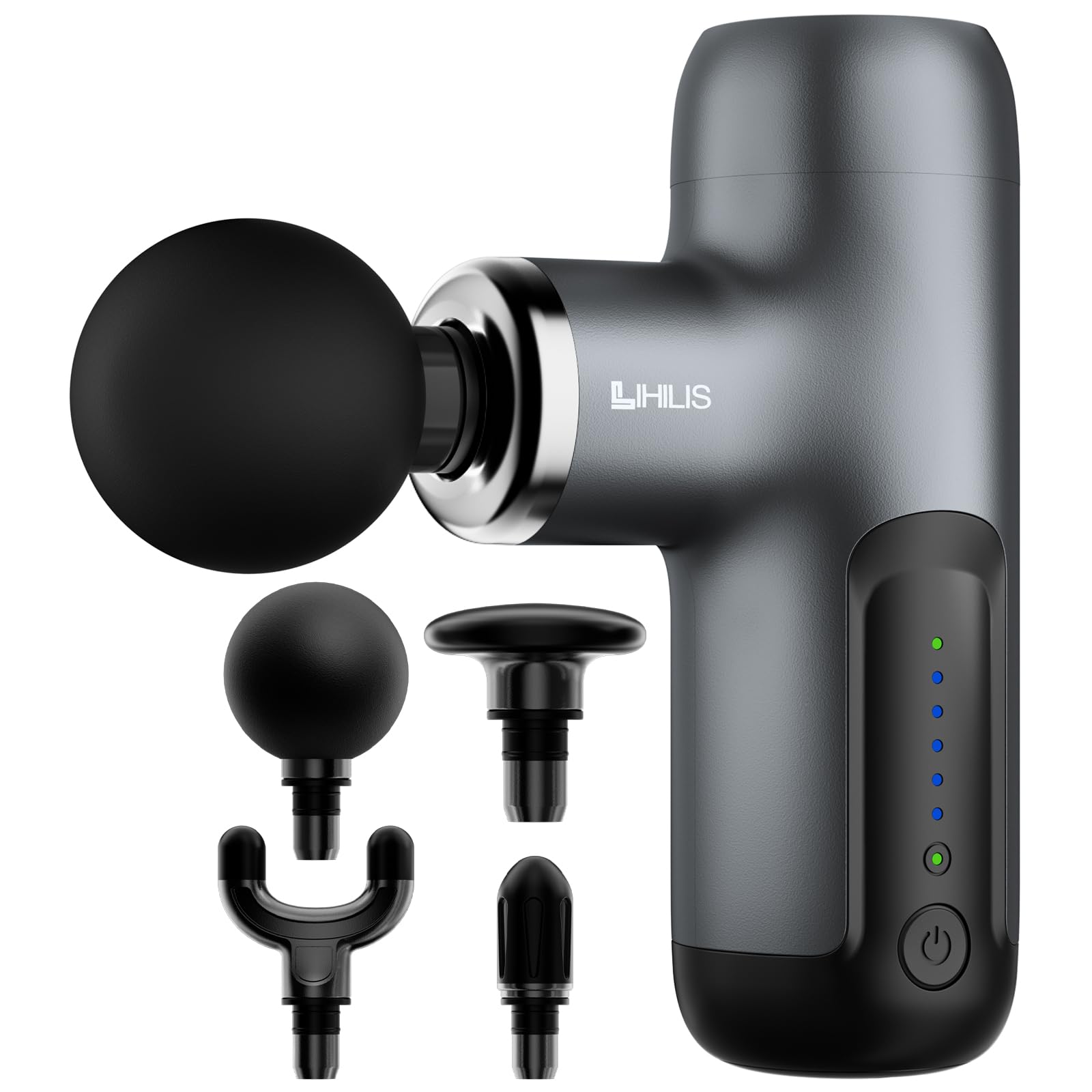 筋膜リリースガン【2024最新昇級 MINI】Lihilis ハンディ AI自動モード 6段階強力振動 340g超軽量 Type-C急速充電 4000mAh大容量(12時間以上連続使用) 静音 携帯便利 4個ヘッド付属 収納ケース付き 誕生日プレゼント 女性 男性 父の日 母の日 敬老の日 ギフト最適 (ブラック)商品画像