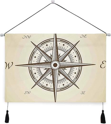 Amazon Co Jp Niesikkla タペストリー コンパスイラストナビゲーティングマリンインストゥルメントアンティークコレクション 壁掛け おしゃれ インテリア モダン ポスター 絵画などに適用 ウォールアート モダン 装飾アート ホーム キッチン