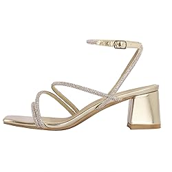 Shoe'N Tale Strappy Heels for Women Low Chunky