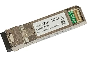 MikroTik S+85DLC03D is a 10G SFP+ transceiver with a LC Connector, 850nm, for up to 300 Meter Multi Mode Fiber Connections