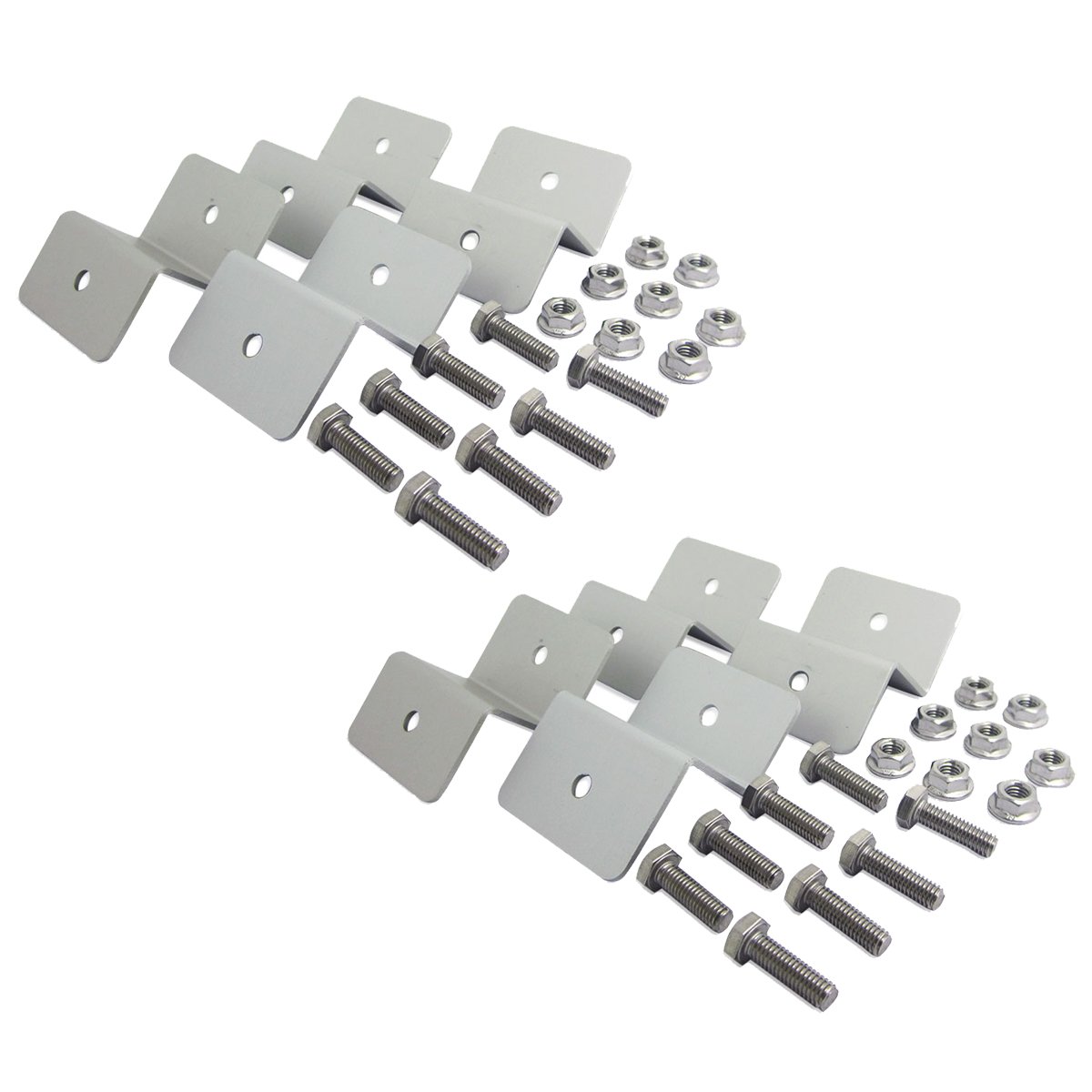 NUZAMAS 2 Set of Z Brackets Solar Panel Mounting Kits Sets For RV Boat Car Truck Caravan Home Mounted Off Grid Roof (total 8 Units)