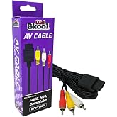 Old Skool AV Cable, Multi-Console, 6 ft, Black | GameCube, N64 &amp; SNES Compatible, 6 ft Cable, Composite Video &amp; Audio, Bulk Packaging