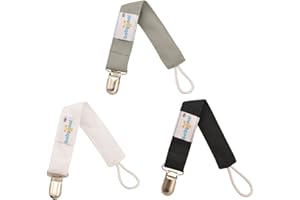 babygoal Baby White Black Pacifier Clips, 3 Pack Pacifier Holder Clips for Boys and Girls Fits for Most Pacifiers and Binkies MP01