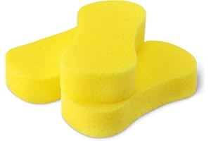 鶹 Basics Jumbo Sponges for Car Cleaning, Bodywork & Windows, Large, Pack of 3, Yellow